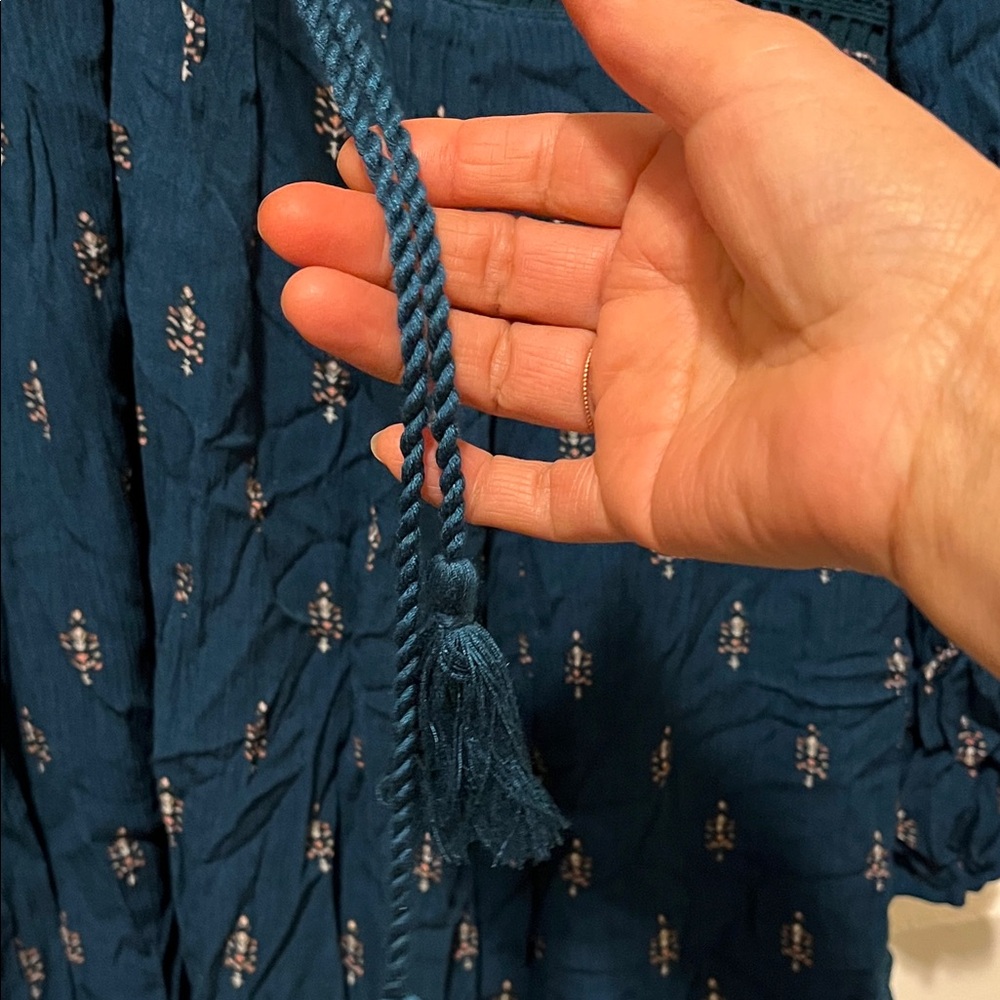 TORRID Teal Patterned Long Sleeve Dress - Picture 5 of 12